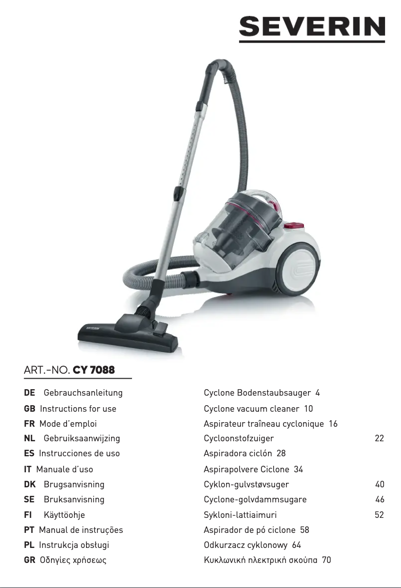 Page 1 de la notice Manuel utilisateur Severin BC 7088