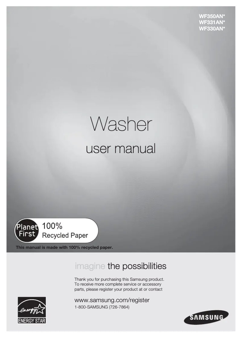 Page n°1 - Manuel utilisateur Samsung WF350ANR