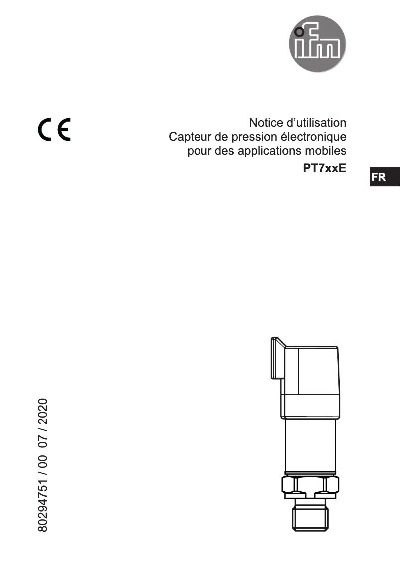 Page 1 de la notice Manuel utilisateur IFM PT702E