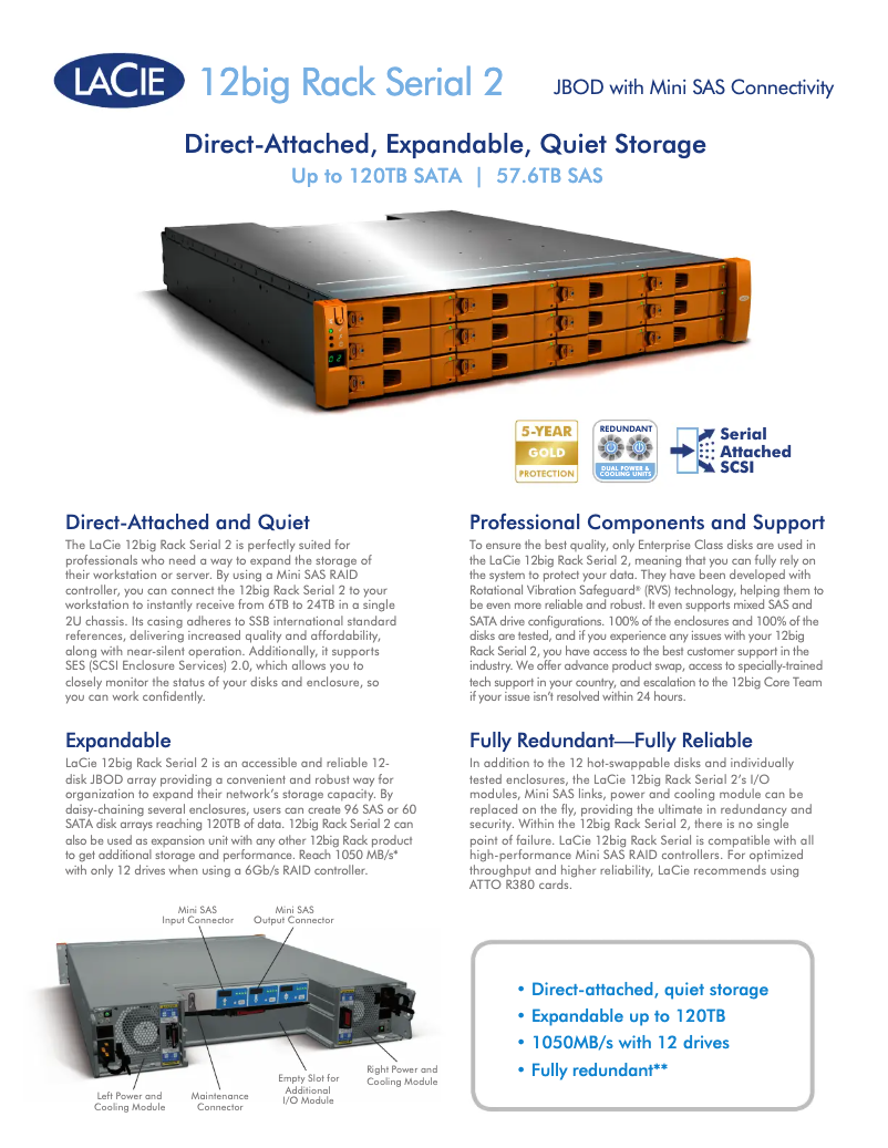 Page n°1 - Fiche technique LaCie 12big Rack Serial 2