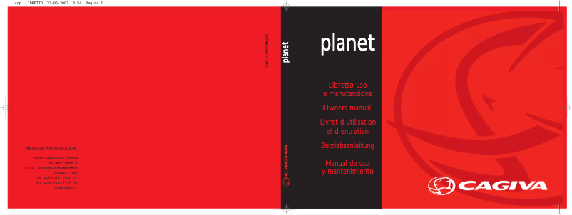 Page n°1 - Manuel utilisateur Cagiva Planet 125 (2002)
