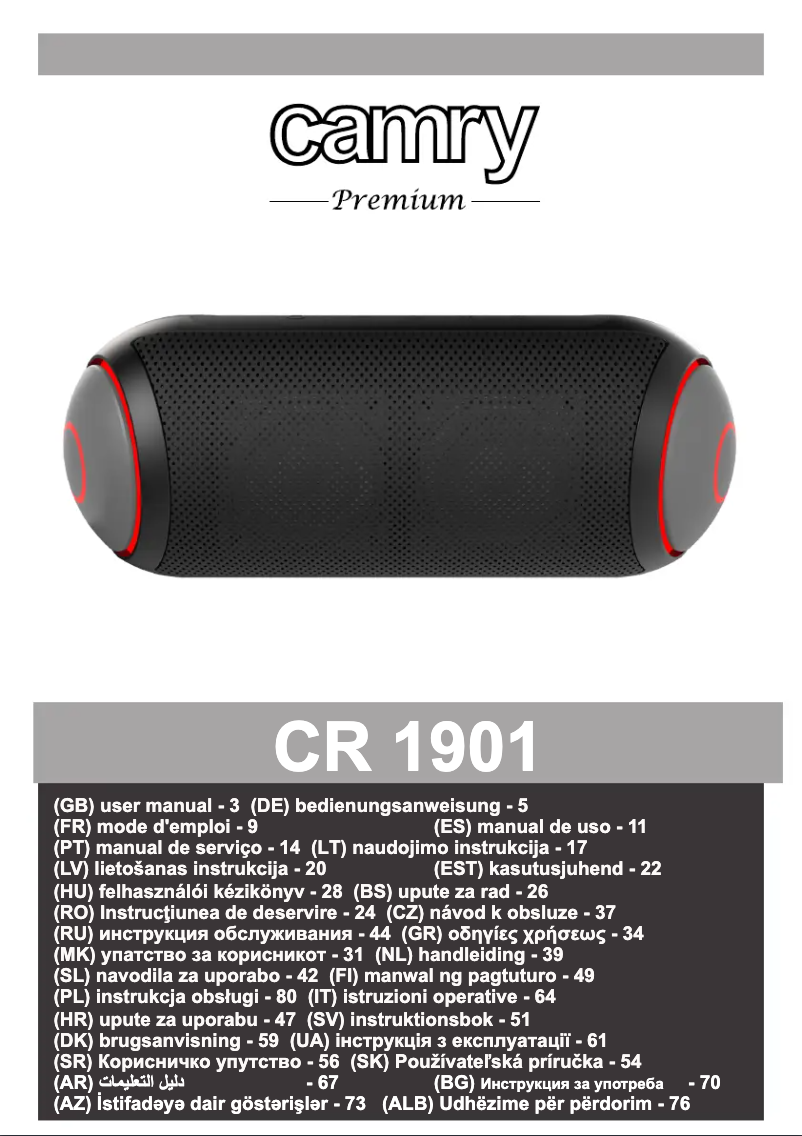 Image de la première page du manuel de l'appareil CR 1901