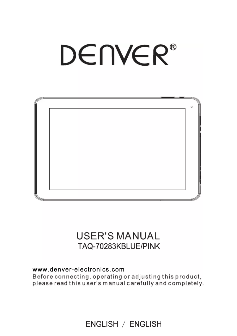 Page 1 de la notice Manuel utilisateur Denver TAQ-70283