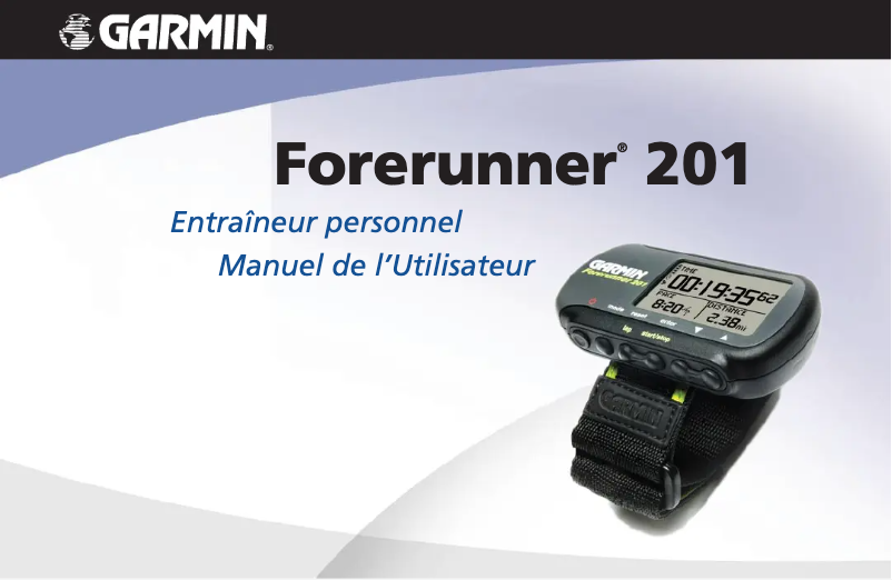 Image de la première page du manuel de l'appareil Forerunner 201