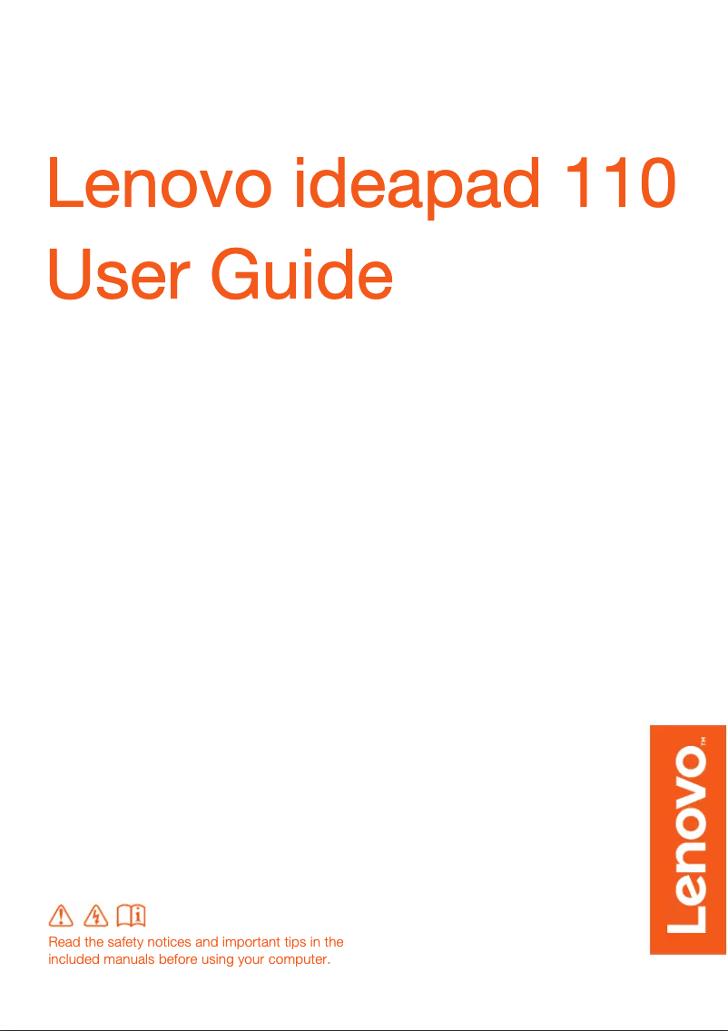 Page n°1 - Manuel utilisateur Lenovo IdeaPad 110