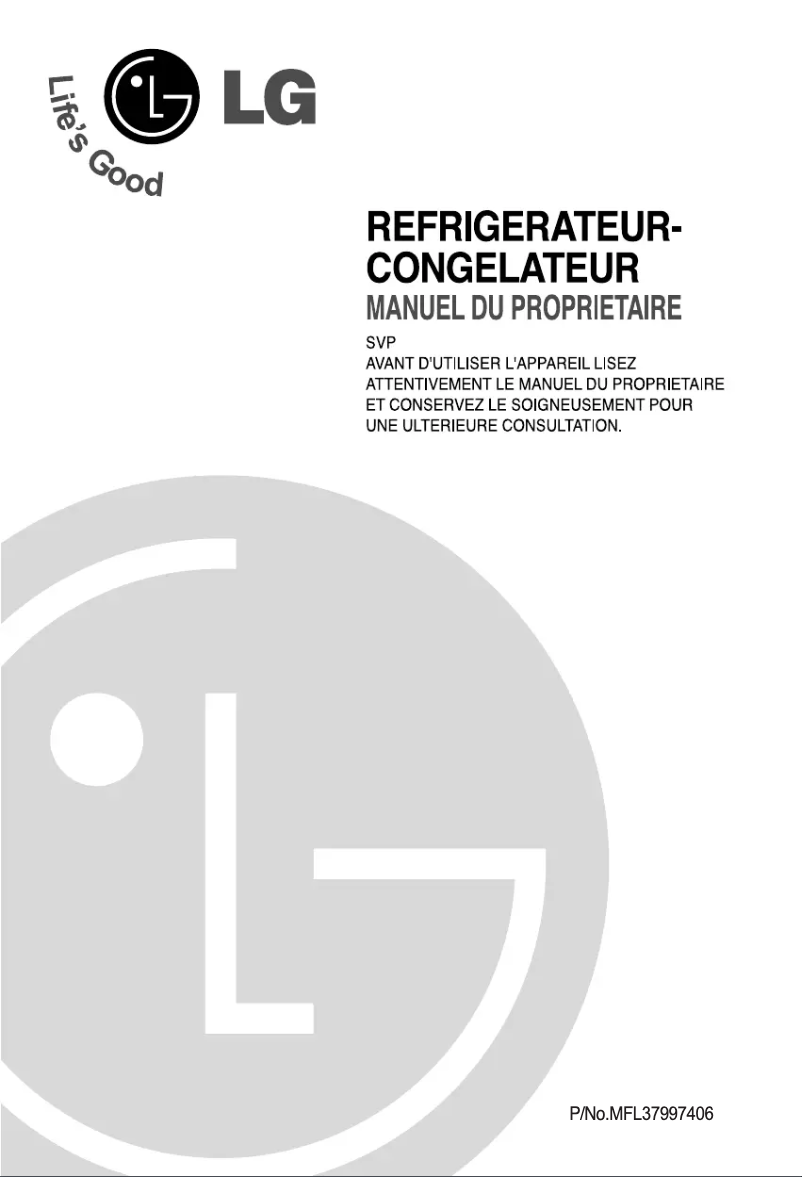 Page 1 de la notice Manuel utilisateur LG GN-M392YLQ