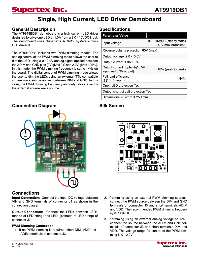 Imagen de la primera página del manual del dispositivo AT9919DB1