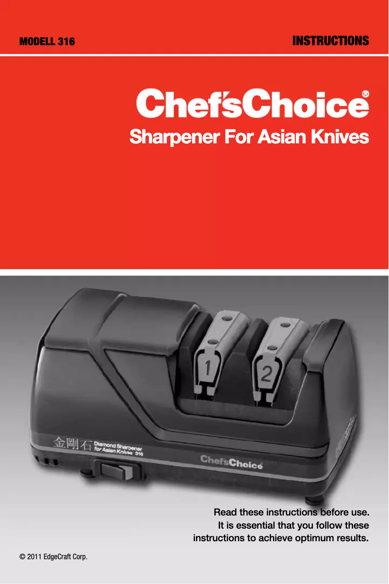 Página 1 del manual Manual de usuario Chef's Choice Asian 316