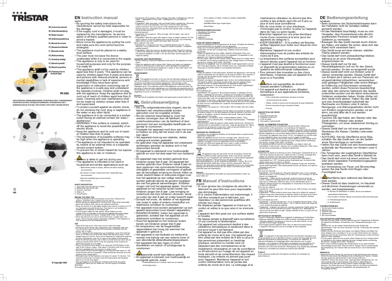 Page 1 de la notice Manuel utilisateur TriStar PO-2602