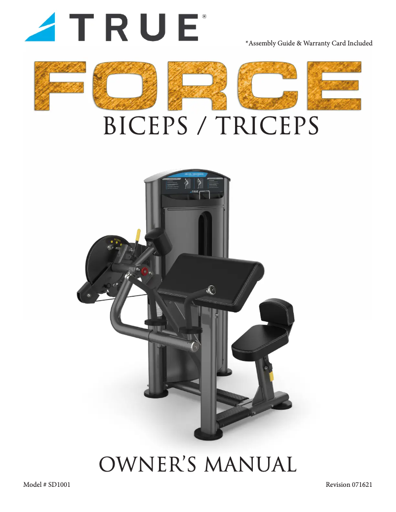 Page n°1 - Manuel utilisateur True Force SD1001