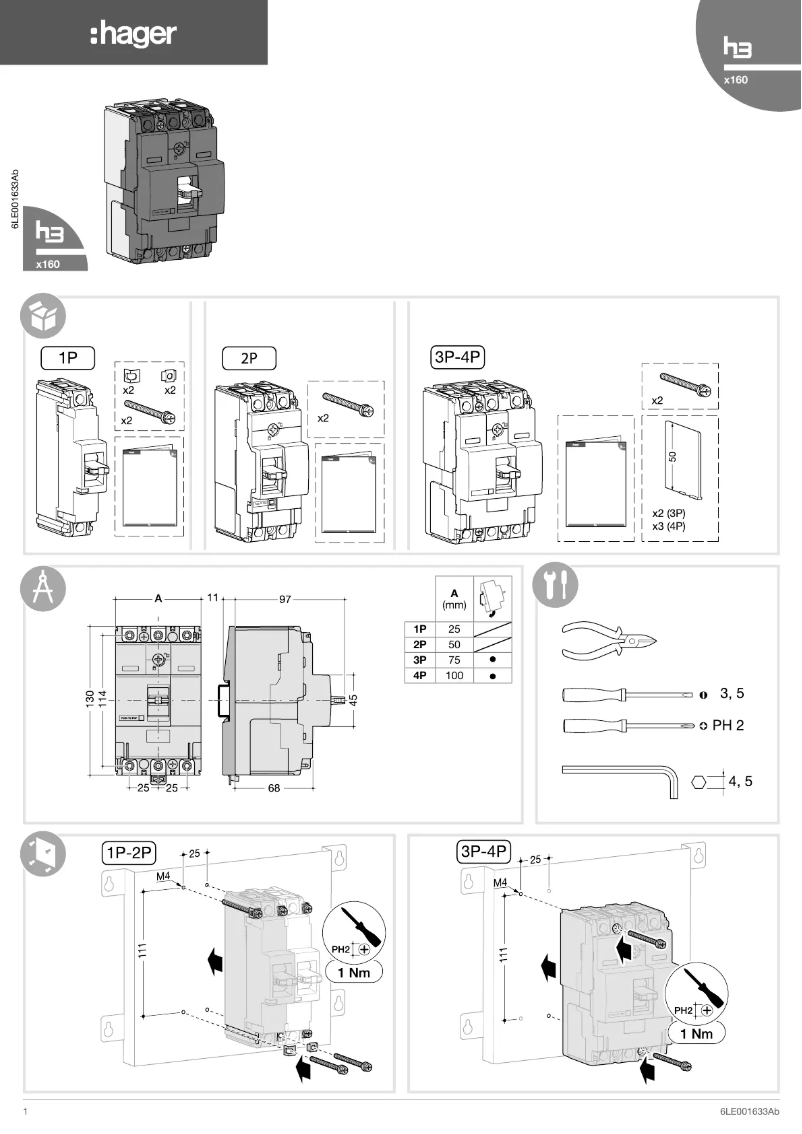 Page n°1 - Manuel utilisateur Hager HDA025U
