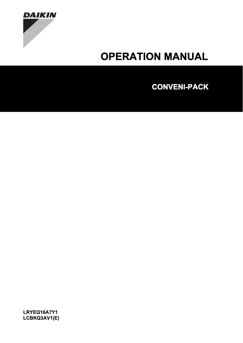 Page n°1 - Manuel utilisateur Daikin LCBKQ3AV1