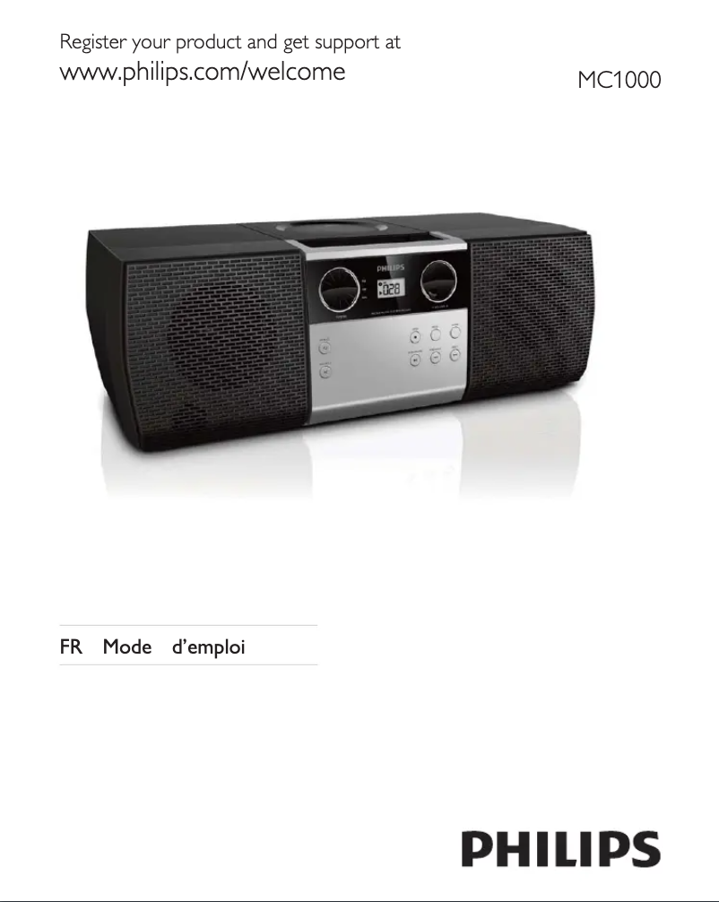 Page 1 de la notice Manuel utilisateur Philips MC1000