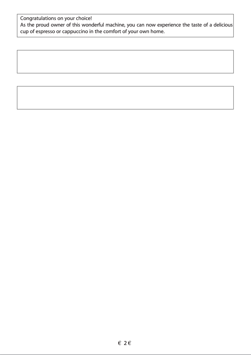 Image de la première page du manuel de l'appareil Saeco Charisma