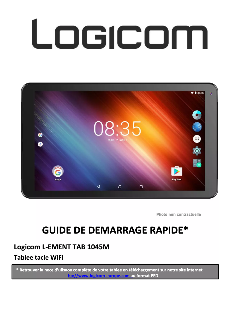 Image de la première page du manuel de l'appareil L-Ement Tab 1045M