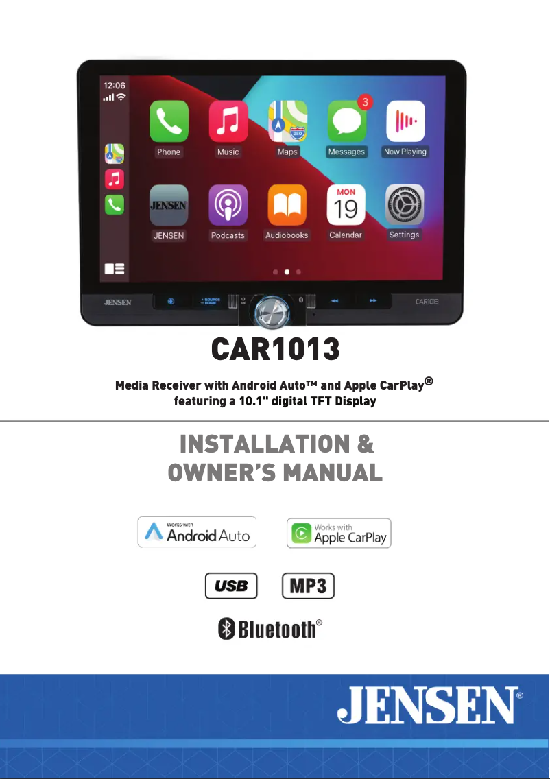 Page 1 de la notice Manuel utilisateur Jensen CAR1013