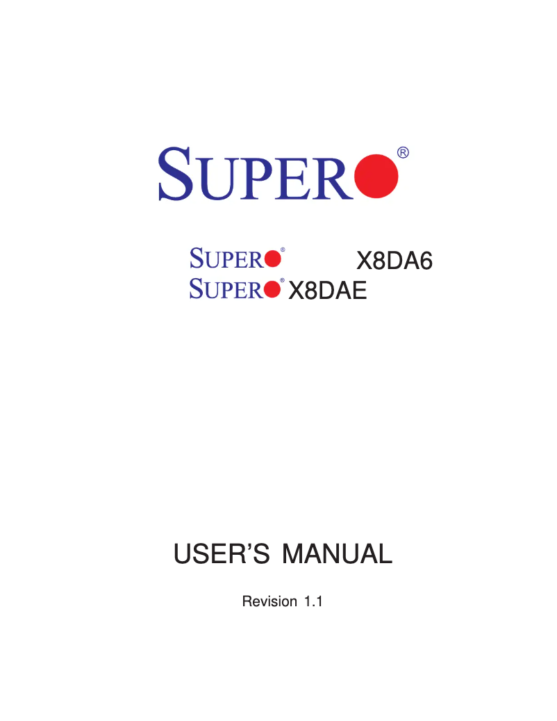 Image de la première page du manuel de l'appareil MBD-X8DAE-B