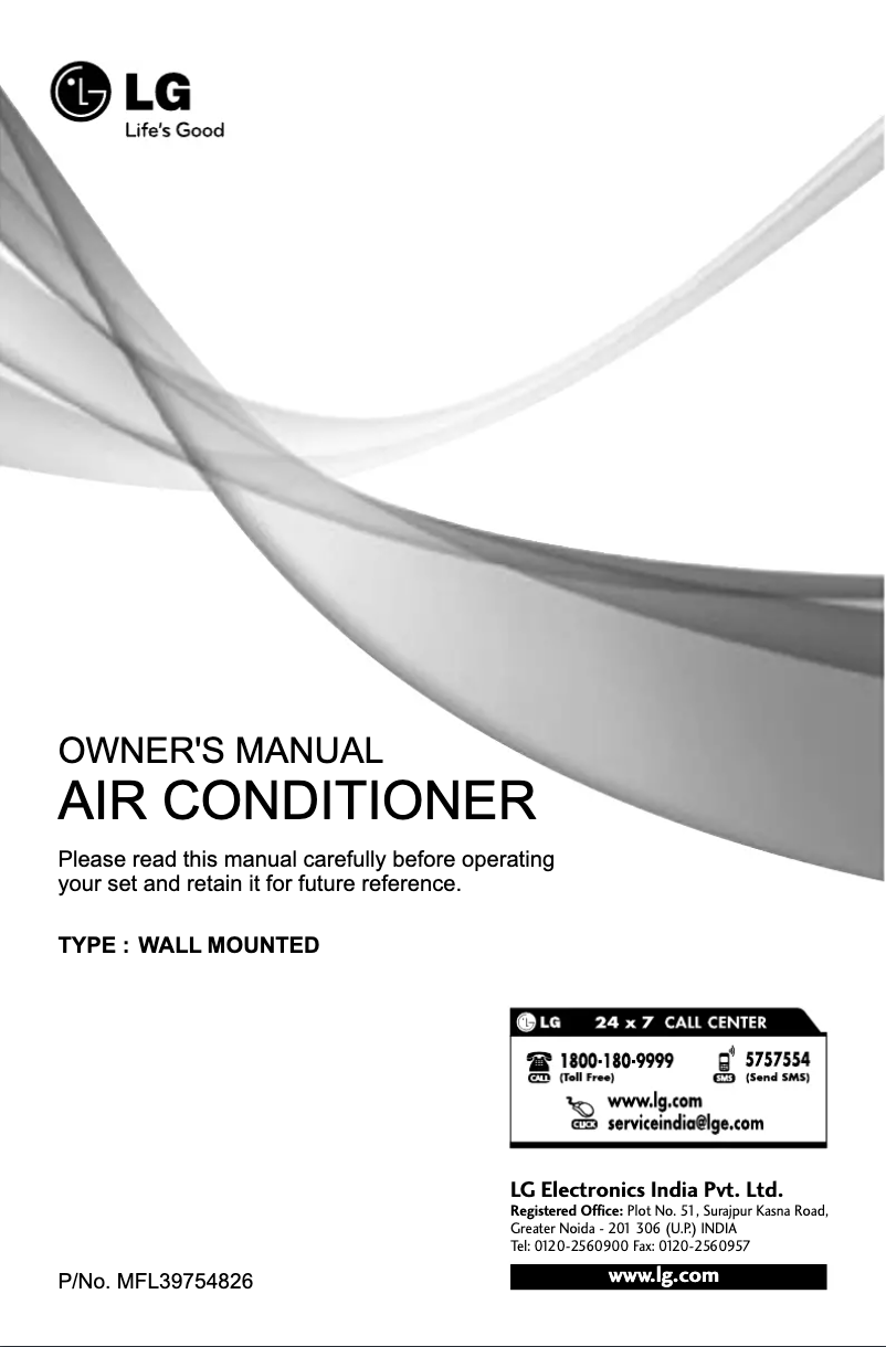 Page n°1 - Manuel utilisateur LG LSA2CR5A