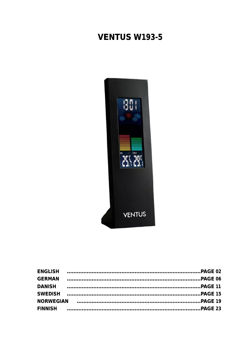 Página 1 del manual Manual de usuario Ventus V193-5