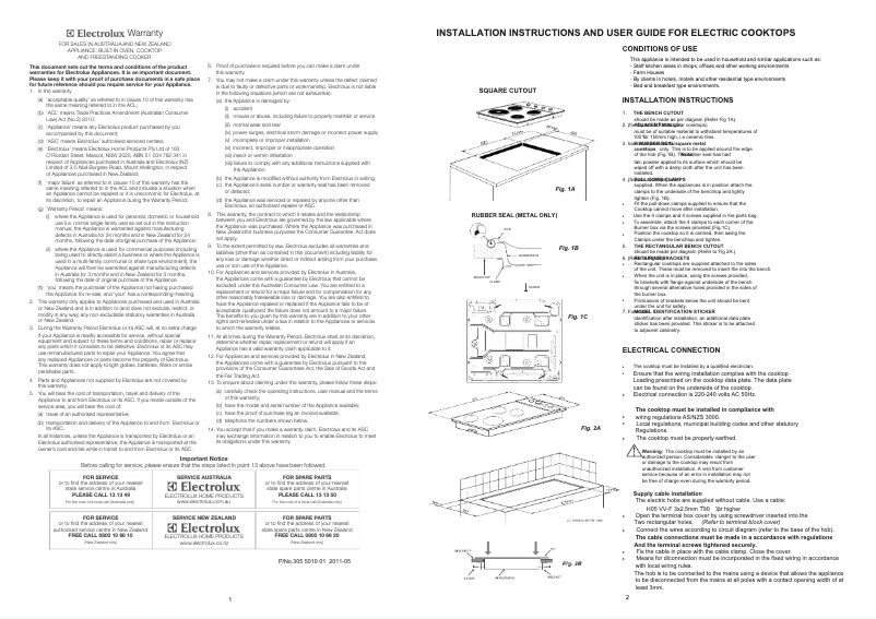 Page n°1 - Manuel utilisateur Westinghouse PHR255S