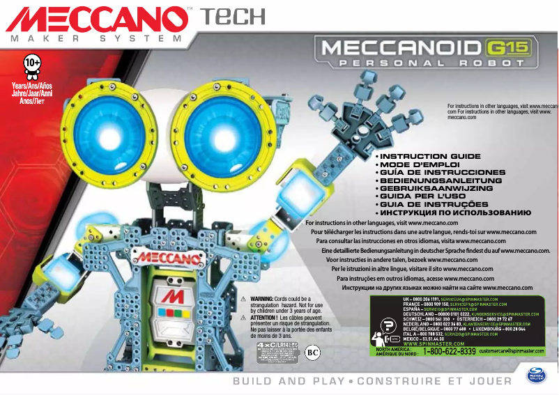 Página 1 del manual Manual de usuario Spin Master Meccanoid G15