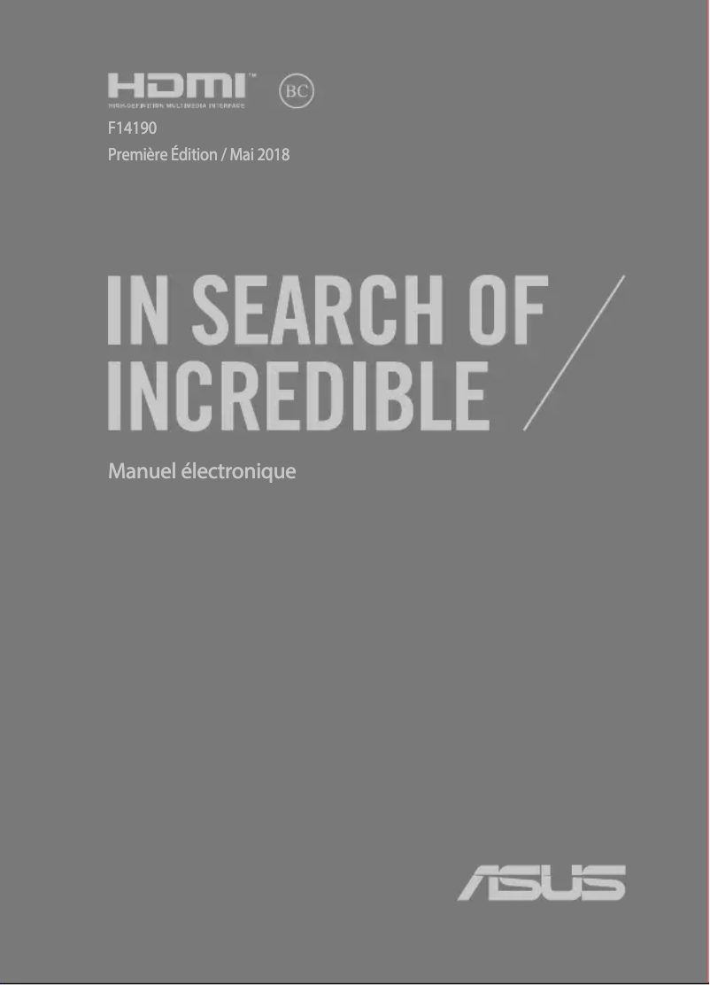 Page 1 de la notice Manuel utilisateur Asus VivoBook X507