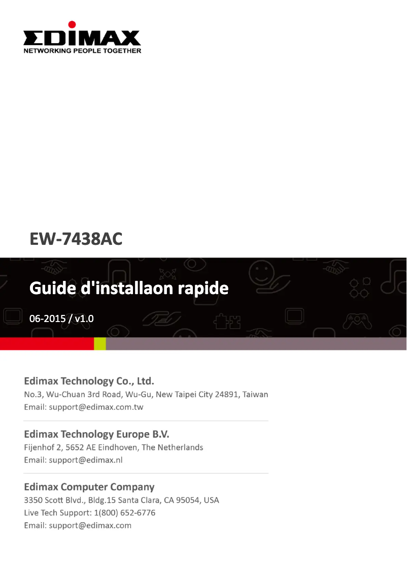 Page 1 de la notice Manuel utilisateur Edimax EW-7438AC