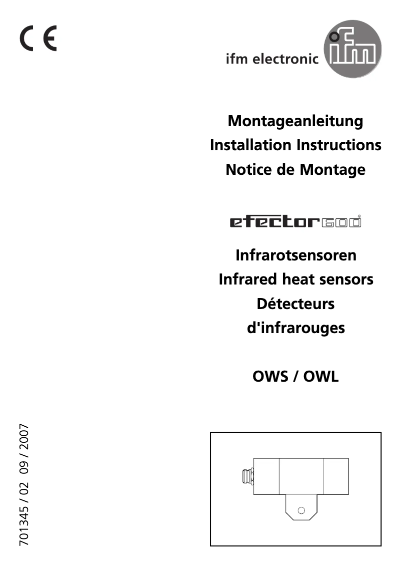 Page 1 de la notice Manuel utilisateur IFM OW5011