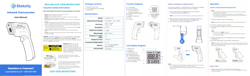 Page 1 de la notice Manuel utilisateur Etekcity Lasergrip 774