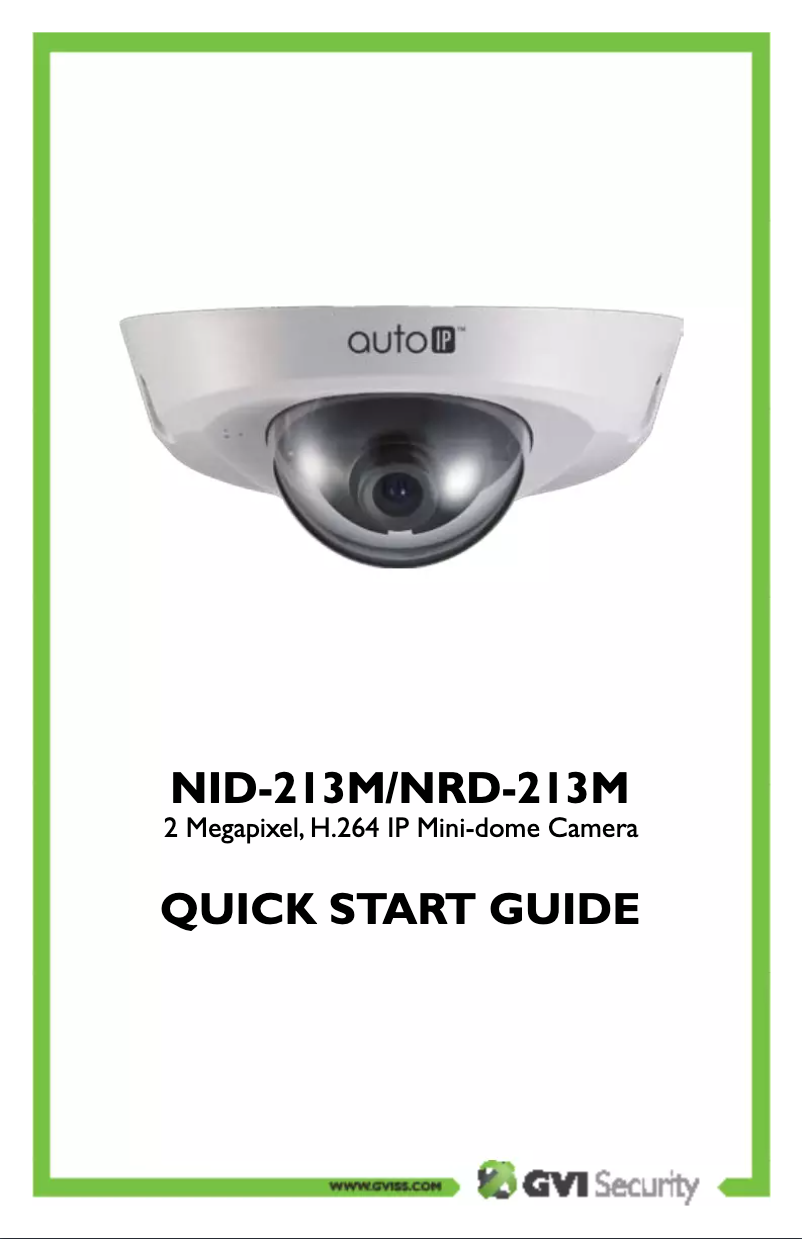 Page n°1 - Manuel utilisateur GVI Security autoIP NID-213M