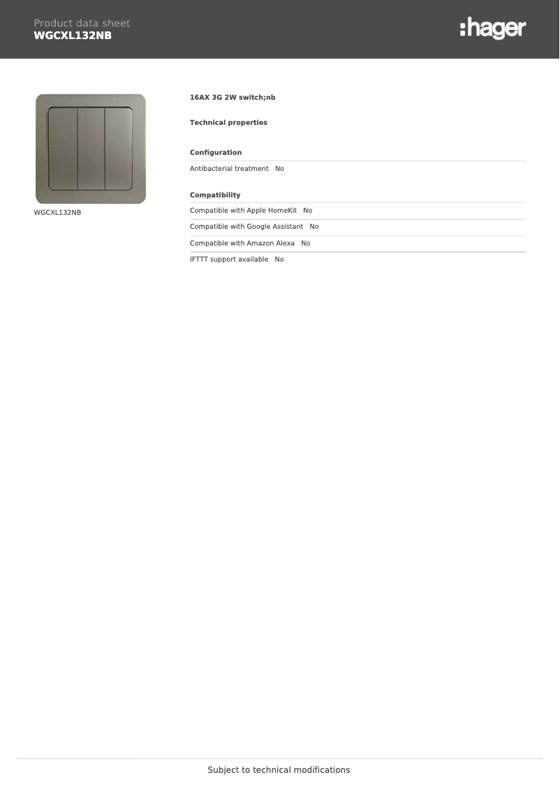 Image de la première page du manuel de l'appareil WGCXL132NB
