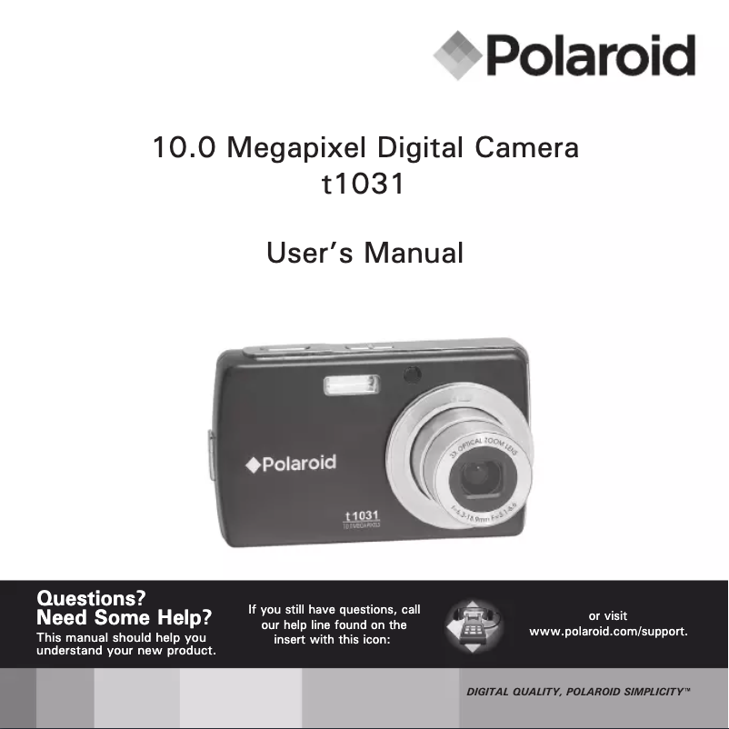 Página 1 del manual Manual de usuario Polaroid t1031