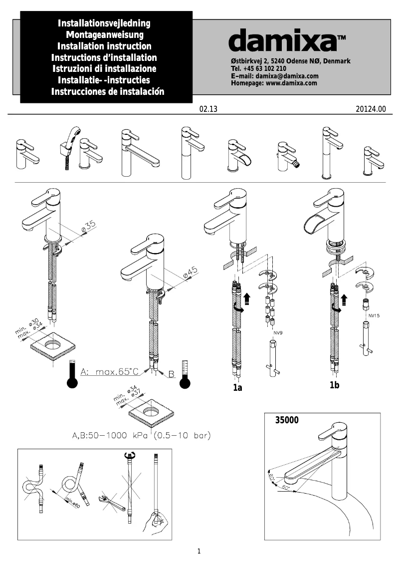 Page n°1 - Manuel utilisateur Damixa 3581000