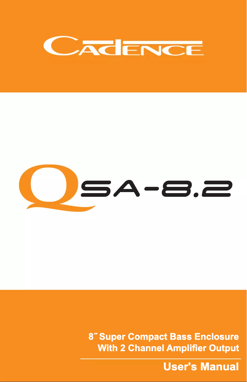 Page 1 de la notice Manuel utilisateur Cadence QSA-8.2