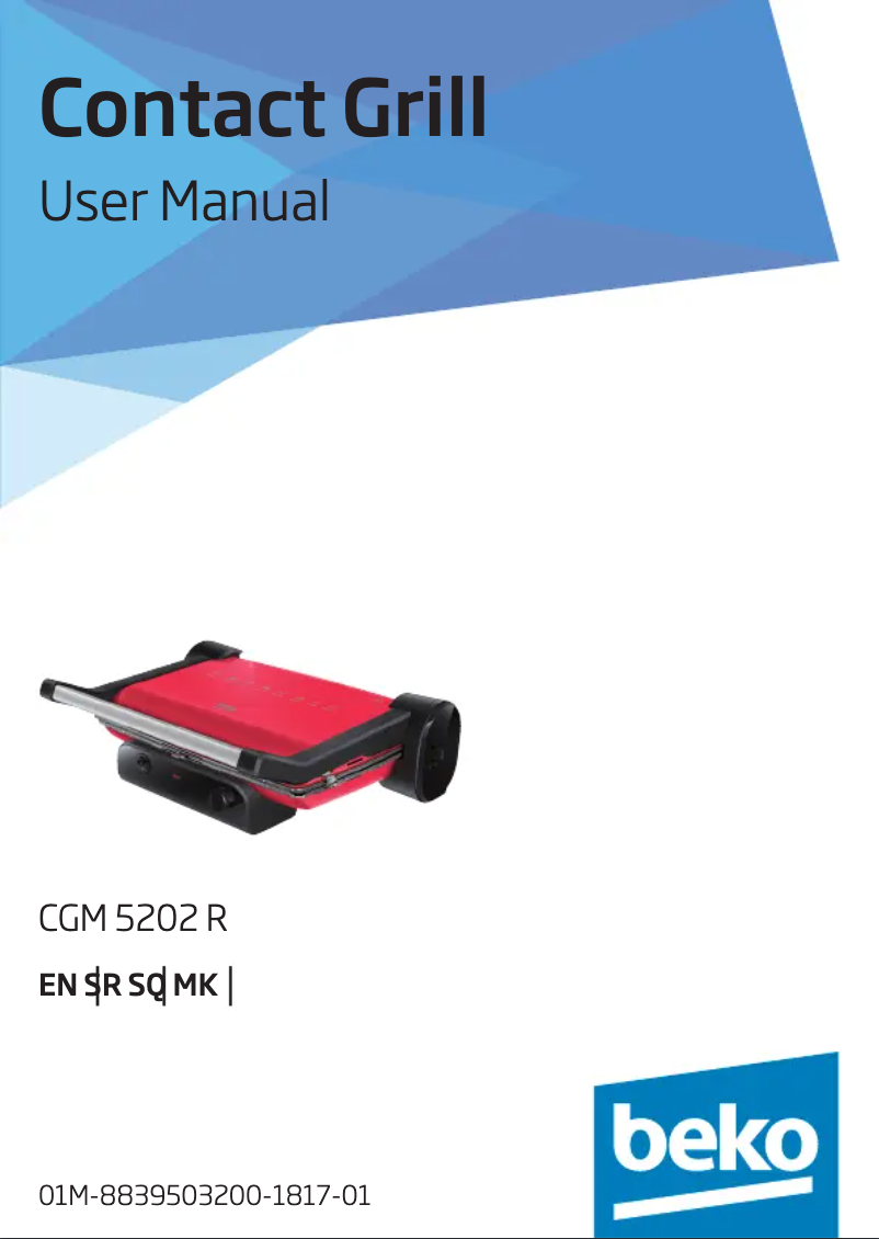 Page n°1 - Manuel utilisateur Beko CGM5202R