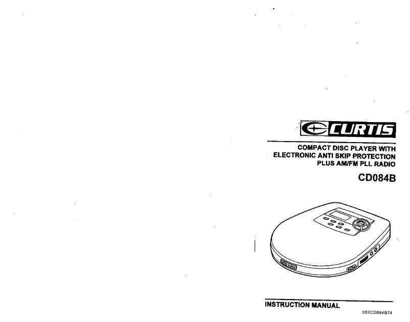 Page 1 de la notice Manuel utilisateur Curtis CD084B