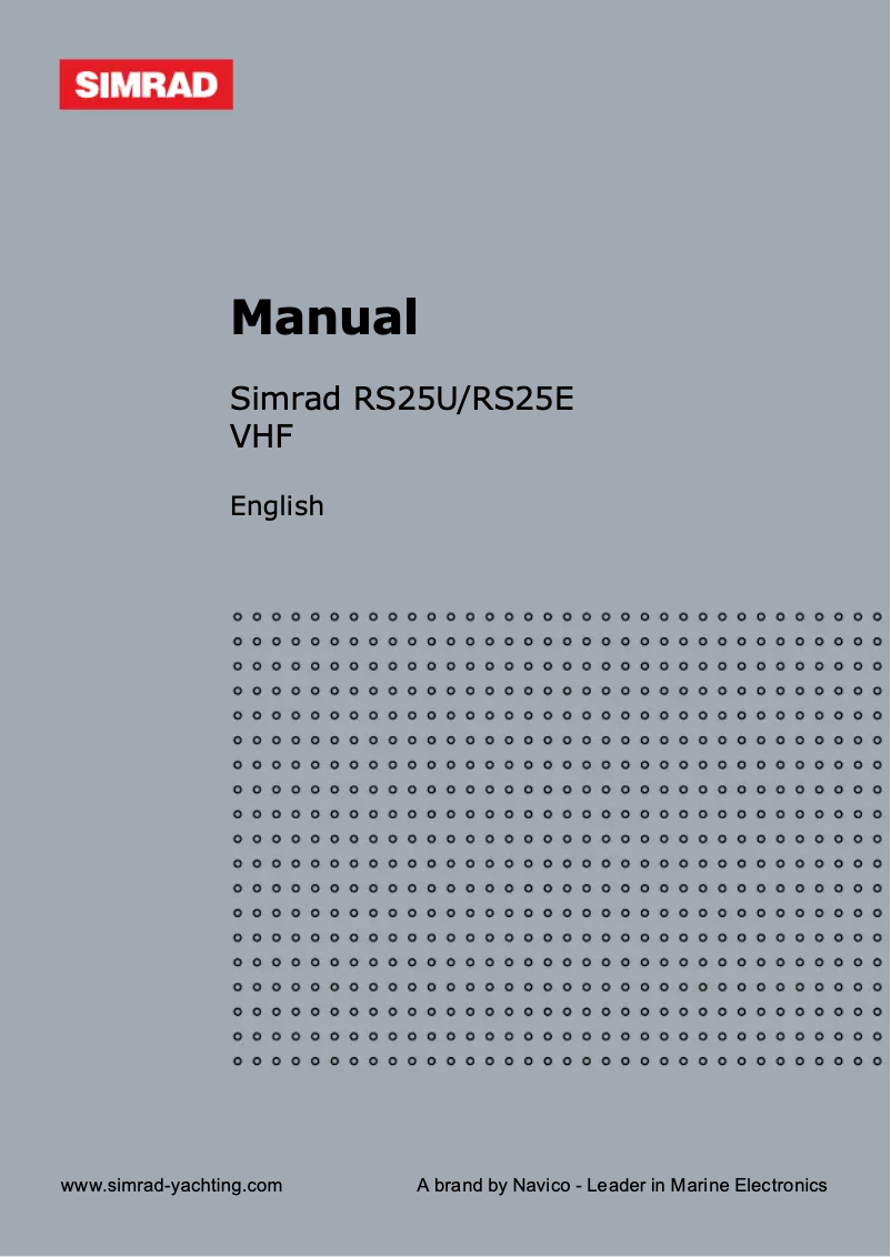 Page 1 de la notice Manuel utilisateur Simrad RS25E