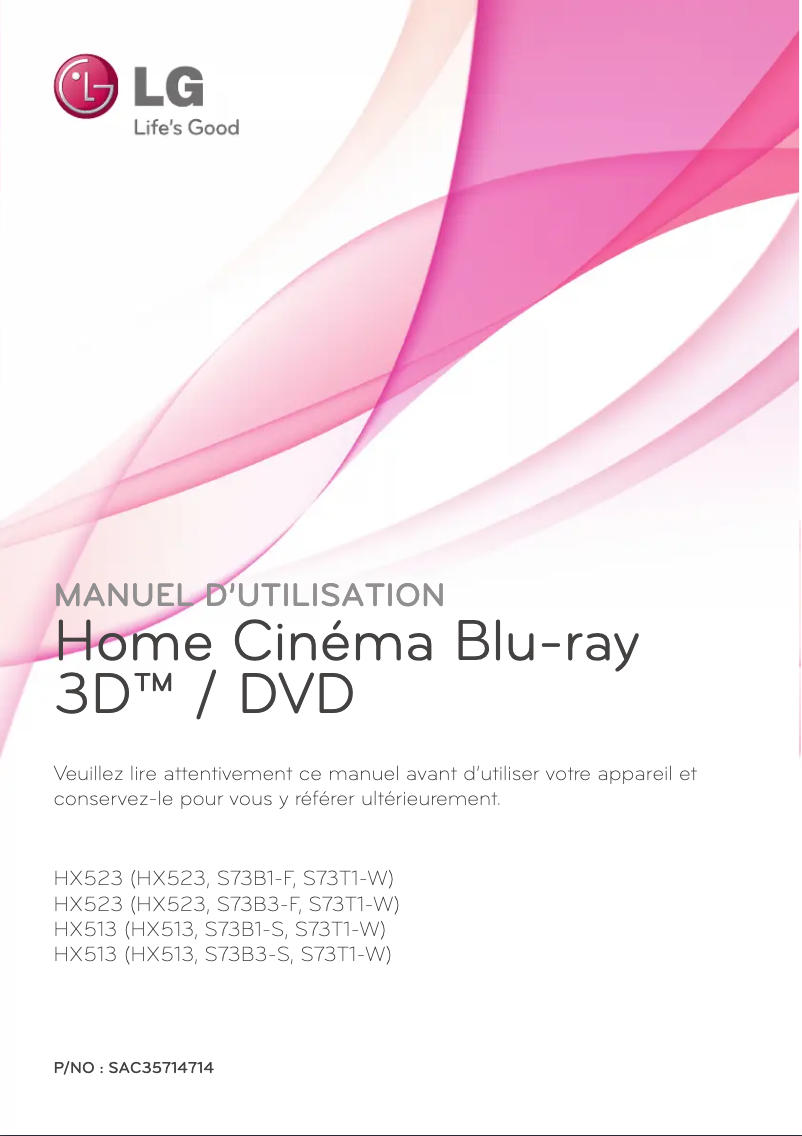 Page 1 de la notice Manuel utilisateur LG HX513