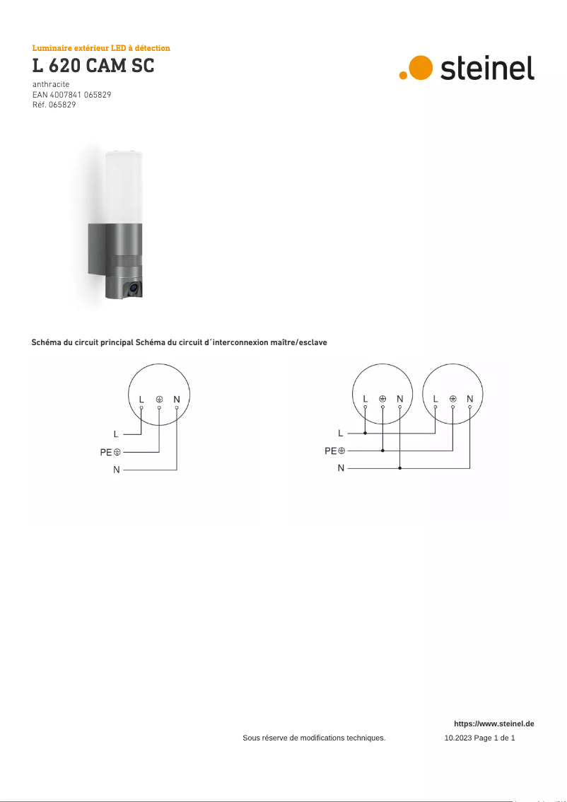 Image de la première page du manuel de l'appareil L 620 CAM SC