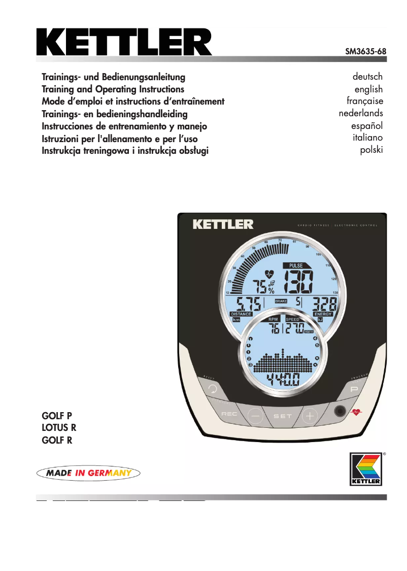 Page 1 de la notice Manuel utilisateur Kettler Golf R