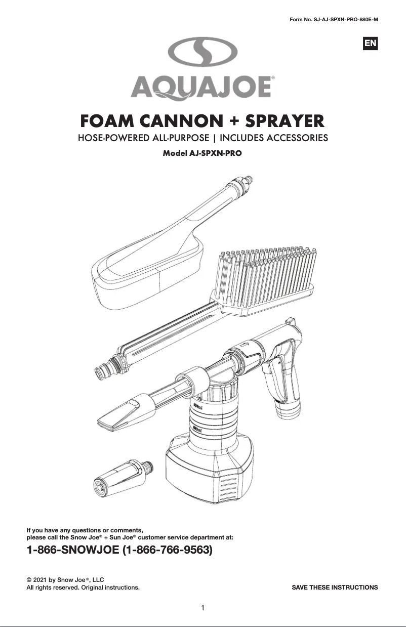 Página 1 del manual Manual de usuario Aqua Joe AJ-SPXN-PRO