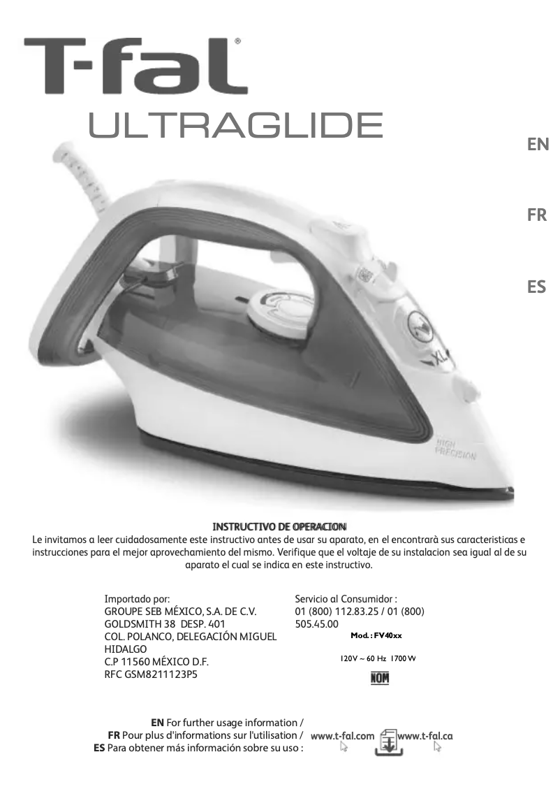 Image de la première page du manuel de l'appareil Ultraglide FV4026