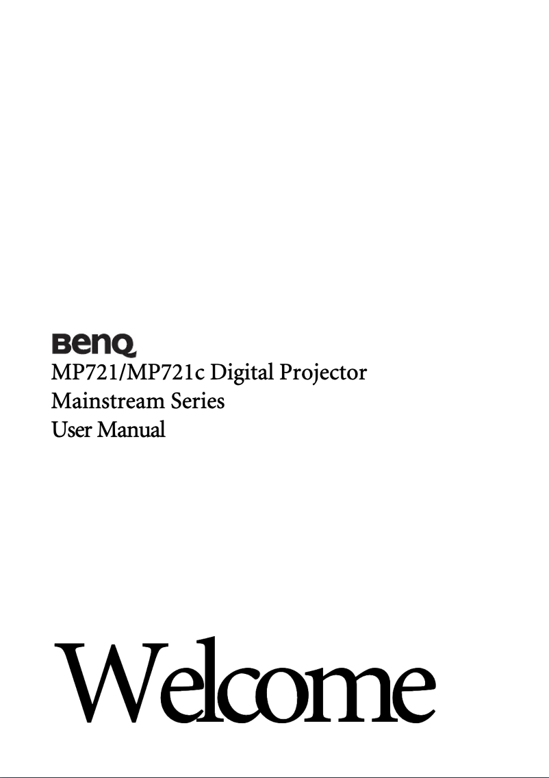 Page n°1 - Manuel utilisateur BenQ MP721