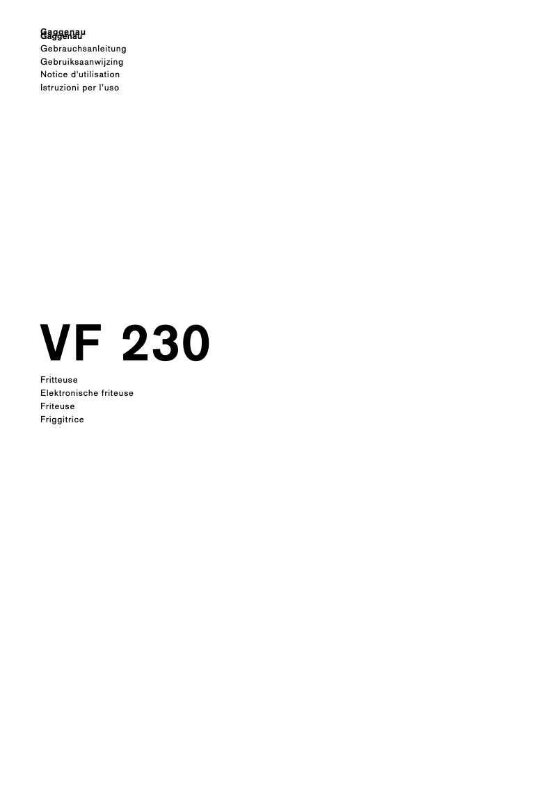 Image de la première page du manuel de l'appareil VF230114