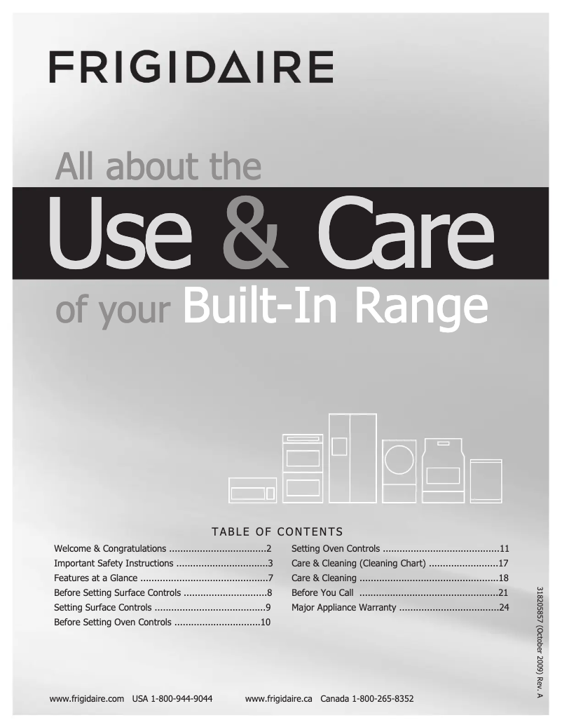 Page n°1 - Manuel utilisateur Frigidaire FFGS3025LS