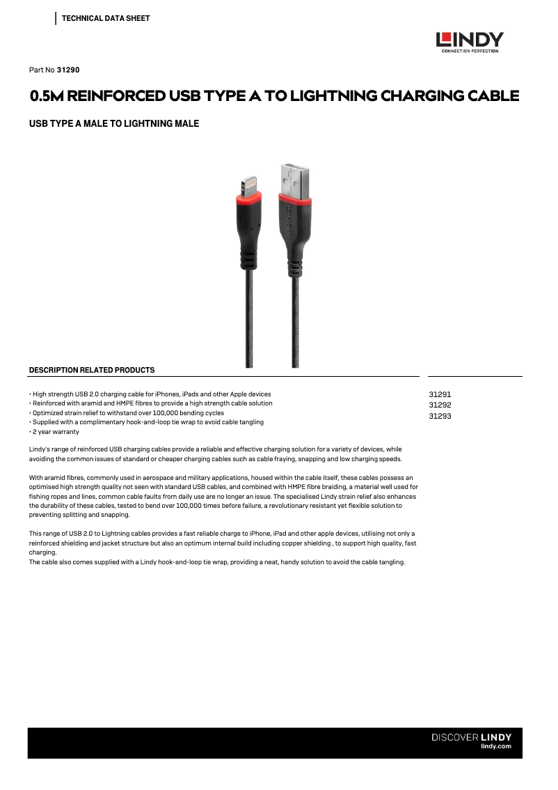 Page 1 de la notice Manuel utilisateur Lindy 31290