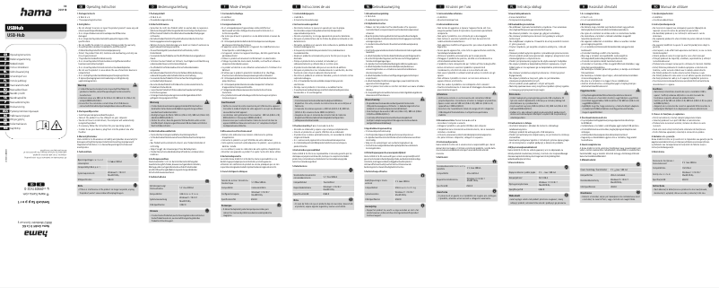 Page n°1 - Manuel utilisateur Hama 00200118