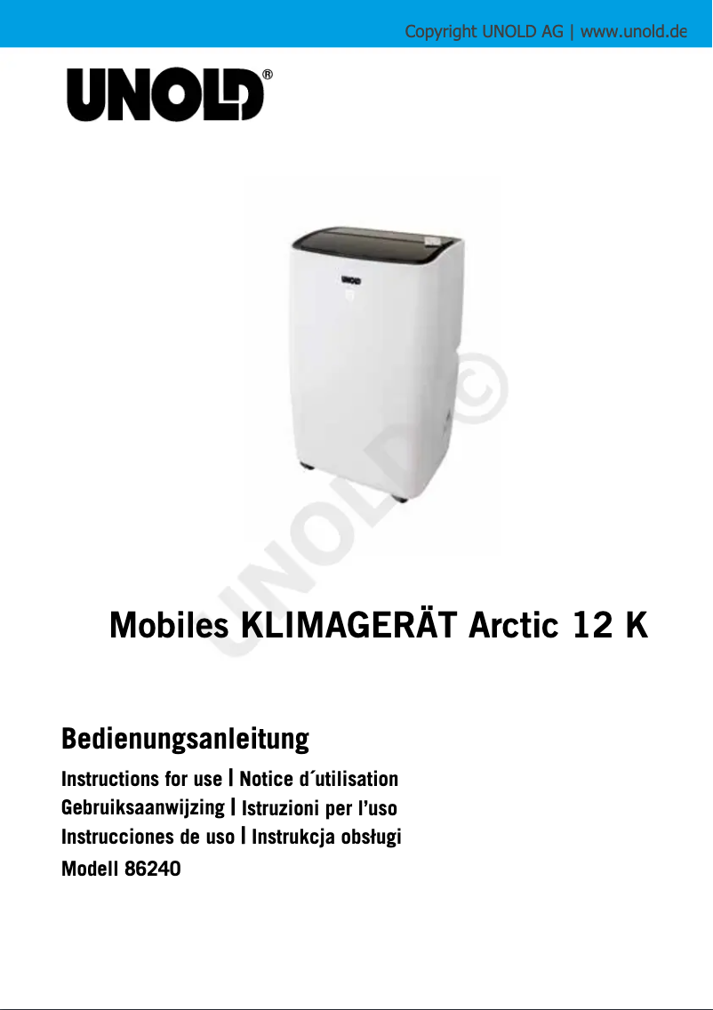 Image de la première page du manuel de l'appareil Arctic 12K 86240