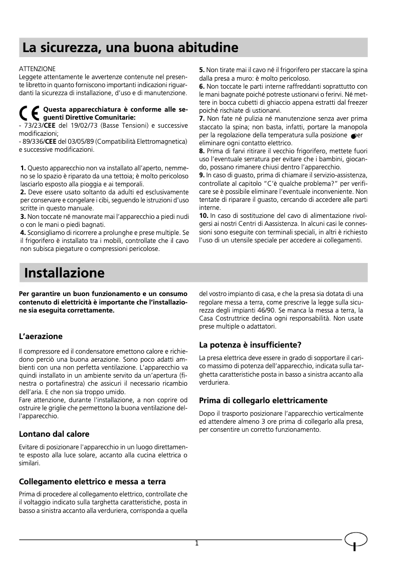 Page n°1 - Manuel utilisateur Ariston Thermo KDF 290 A