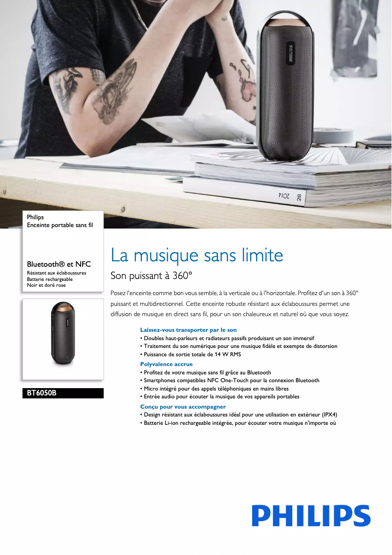 Page n°1 - Fiche technique Philips BT6050B